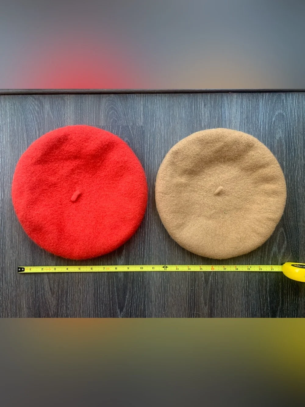 Beret Duo - Red & Camel